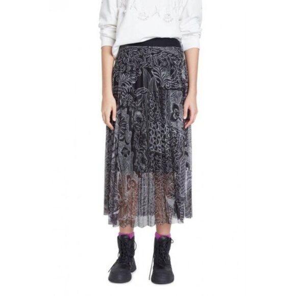 Desigual Women's Fabiola Pleated Midi Skirt - Picture 1 of 14